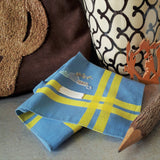 Hand embroidery pure cotton handkerchief pocket square TEA BREAK / NITE SUPPER