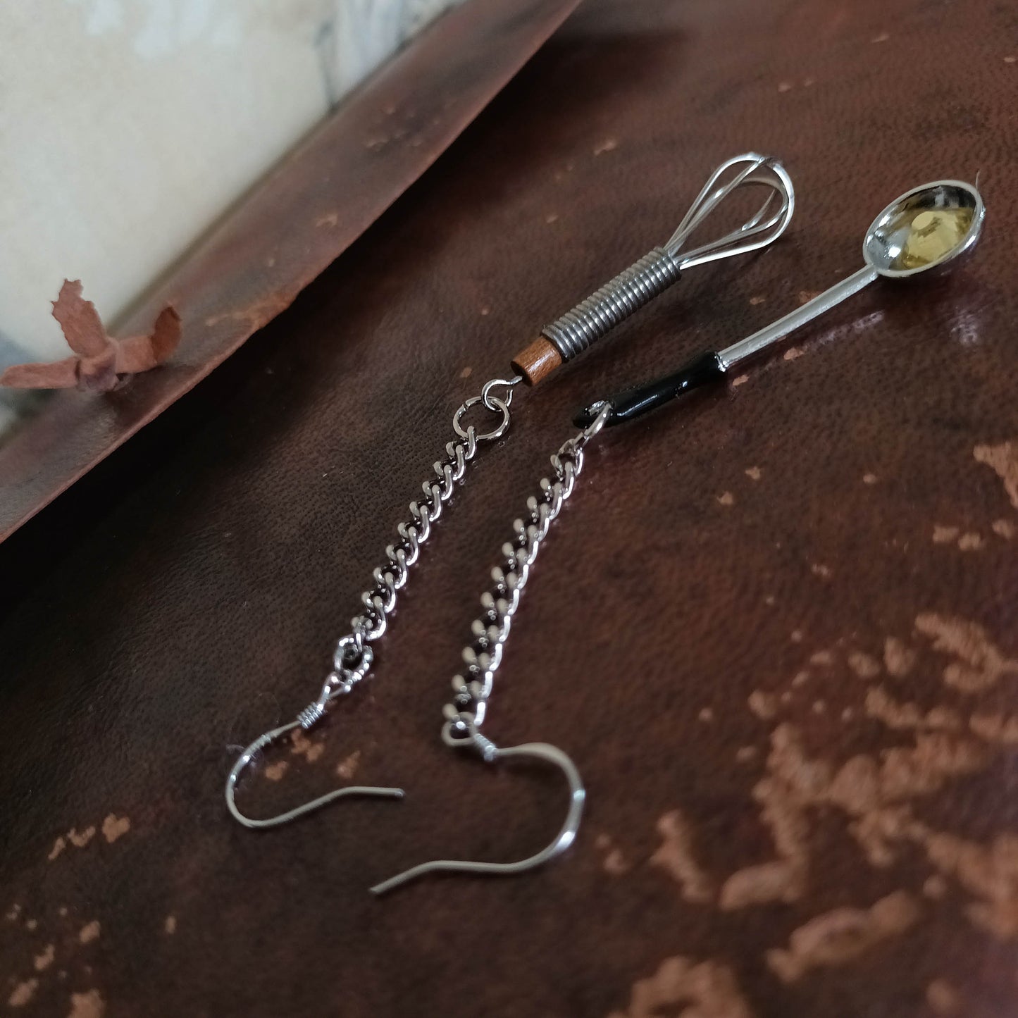 Playful Pick & Pair miniature kitchen gadgets 925silver earrings ear pins