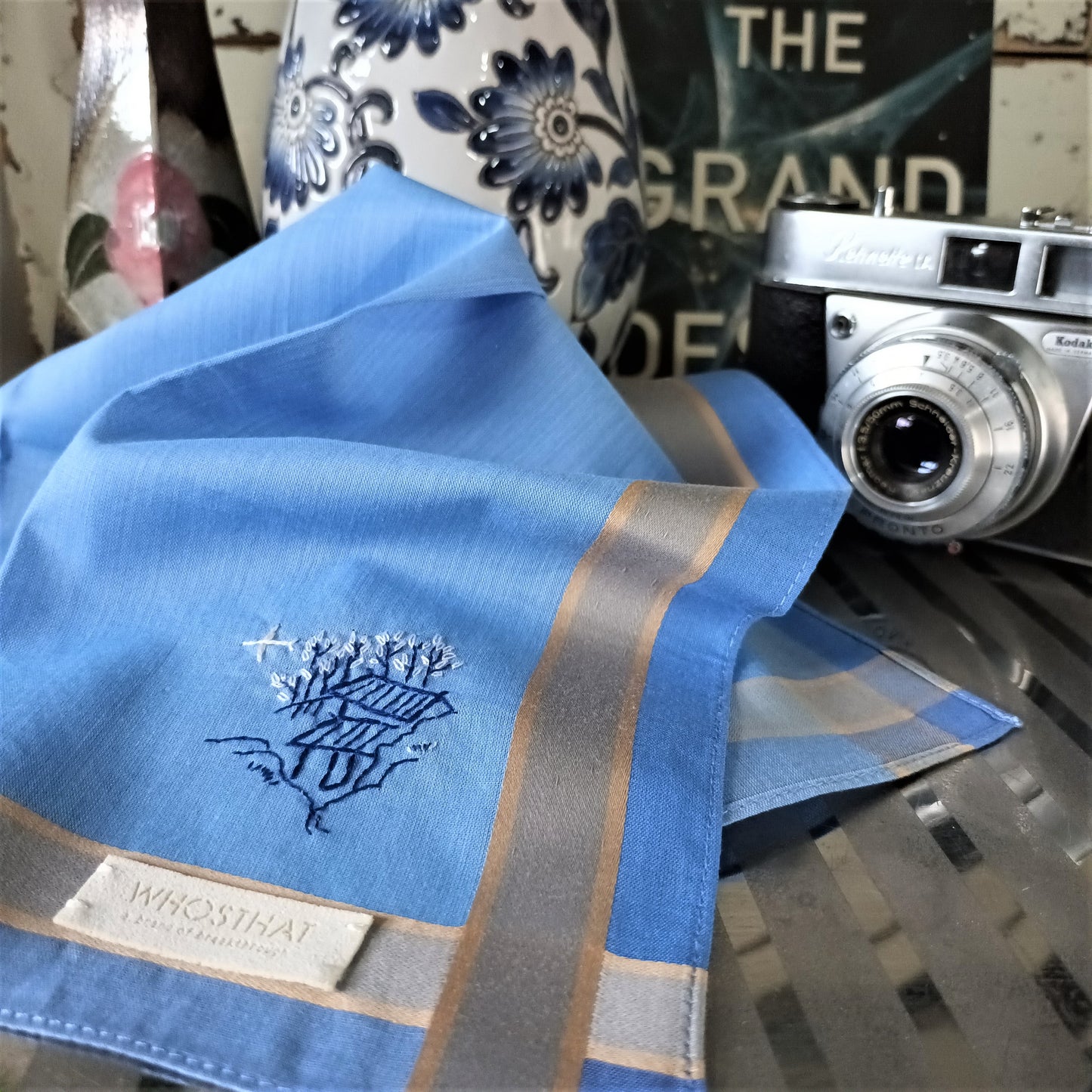 Hand embroidery pure cotton handkerchief /pocket square  - AERO TRIP
