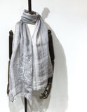 All seasons spaceman gets lost line art embroidery pure linen scarf