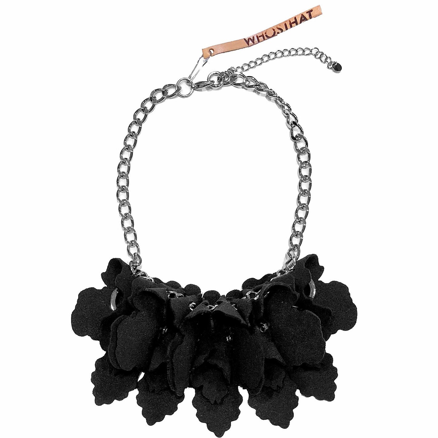 Original handmade flower petal micro fiber suede necklace
