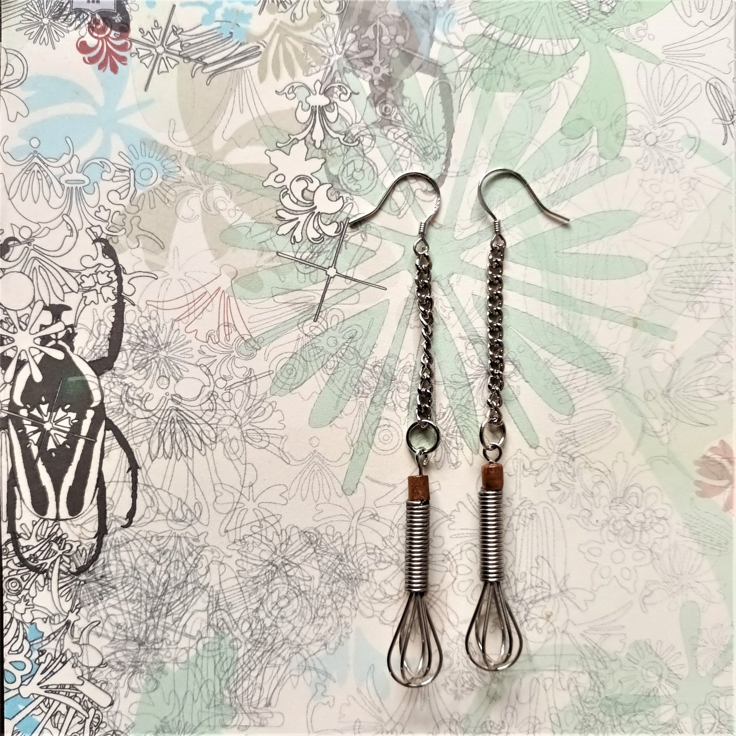 Playful Pick & Pair miniature kitchen gadgets 925silver earrings ear pins
