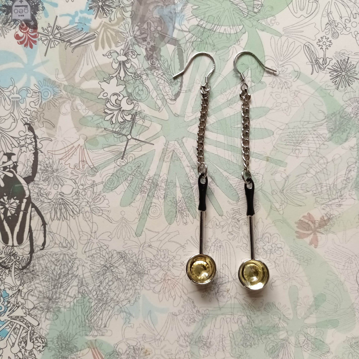 Playful Pick & Pair miniature kitchen gadgets 925silver earrings ear pins