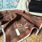 High-end hand embroidery pure cotton handkerchief /pocket square-LIFSTYLE (Free Hand Stitch Lettering)