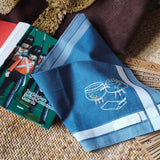 High-end hand embroidery pure cotton handkerchief /pocket square - KISS (Free Hand Stitch Lettering) (Copy)