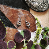 Star-of-David 925 Sterling Silver Platinum Plated Dangle Earrings