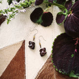 Aromatic Red Sandalwood crafted Chinese Rabbit, 925 Silver Earrings