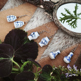 *Miniature Series* Chinese Blue & White Mini Vase 925 Silver Earrings