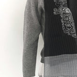 All seasons silk wool hand embroidery sheer scarf - Bucket arch