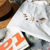 Hand stitch butterfly basic straight cut high end smart casual ladies cotton tee