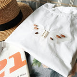 Hand stitch butterfly basic straight cut high end smart casual ladies cotton tee