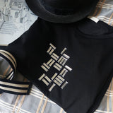 百搭手縫玻璃管/黑管圖案簡約直身棉彈高端 smart casual TEE