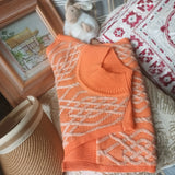 可水洗防起球羊毛雙色扭花圖案個性時尚剪裁企領春夏背心