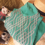 可水洗防起球羊毛雙色扭花圖案個性時尚剪裁企領春夏背心