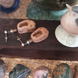 *擴香糸列* 桃木木刻娃娃鞋925純銀鍍白金耳環 自選香味 連禮盒