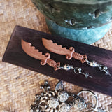 *擴香糸列*  桃木劍木刻925純銀鍍白金耳針耳環 自選香味 連禮盒