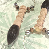 Aromatic Boxwood + Ebony Chinese Scholar's Brush 14K gold plated copper earrings