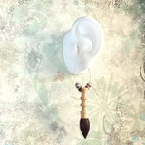 Aromatic Boxwood + Ebony Chinese Scholar's Brush 14K gold plated copper earrings