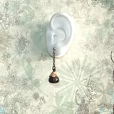 Aromatic ebony Chinese-style Eggplant Bell 925silver ear pins with small gift box.