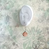 *擴香糸列* 桃木祥雲木刻925純銀鍍玫瑰金耳環 自選香味 連禮盒