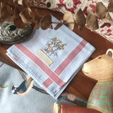 High-end hand embroidery pure cotton handkerchief pocket square (Free Hand Stitch Lettering)