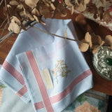 High-end hand embroidery pure cotton handkerchief pocket square (Free Hand Stitch Lettering)