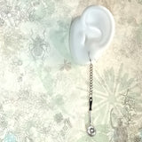 925 sterling silver ear wire dangle earrings compose of metal chain elongation, lifelike miniature kitchenware display on ear model
