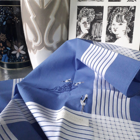 Hand embroidery pure cotton handkerchief /pocket square  - farewell