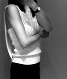 可水洗防起球羊毛雙色扭花圖案個性時尚剪裁企領春夏背心