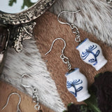 *Miniature Series* Chinese Blue & White Mini Vase 925 Silver Earrings