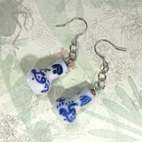 *小人國糸列* 仿中式青花小花瓶耳環 925純銀耳針耳環 連禮盒