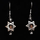 Star of David 925 silver platinum plated ear pins earrings