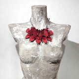 Original handmade flower petal micro fiber suede necklace