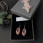 Peach wood 925 silver platinum plated earrings collection