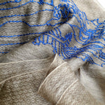 四季適用月球村線條畫刺繡真絲羊毛薄紗圍巾