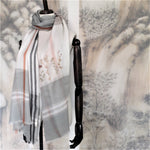 Hand embroidery super fine pure cashmere scarf - flowers collector.