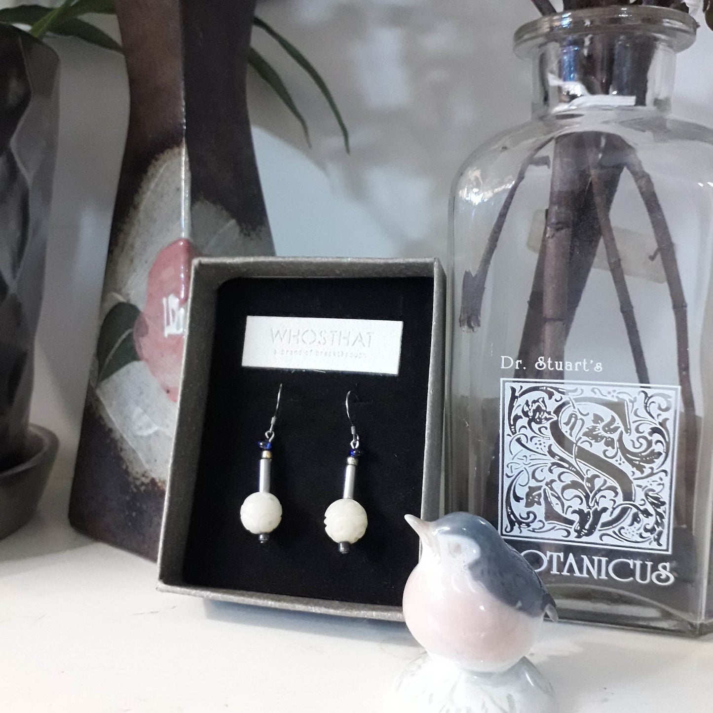 Bodhi Root crafted Auspicious cloud 925 silver earrings