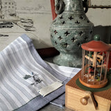 Hand embroidery stripe pure cotton handkerchief pocket square