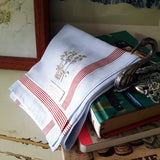 Hand embroidery pure cotton handkerchief pocket squares