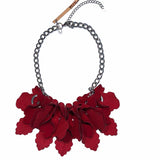 Original handmade flower petal micro fiber suede necklace