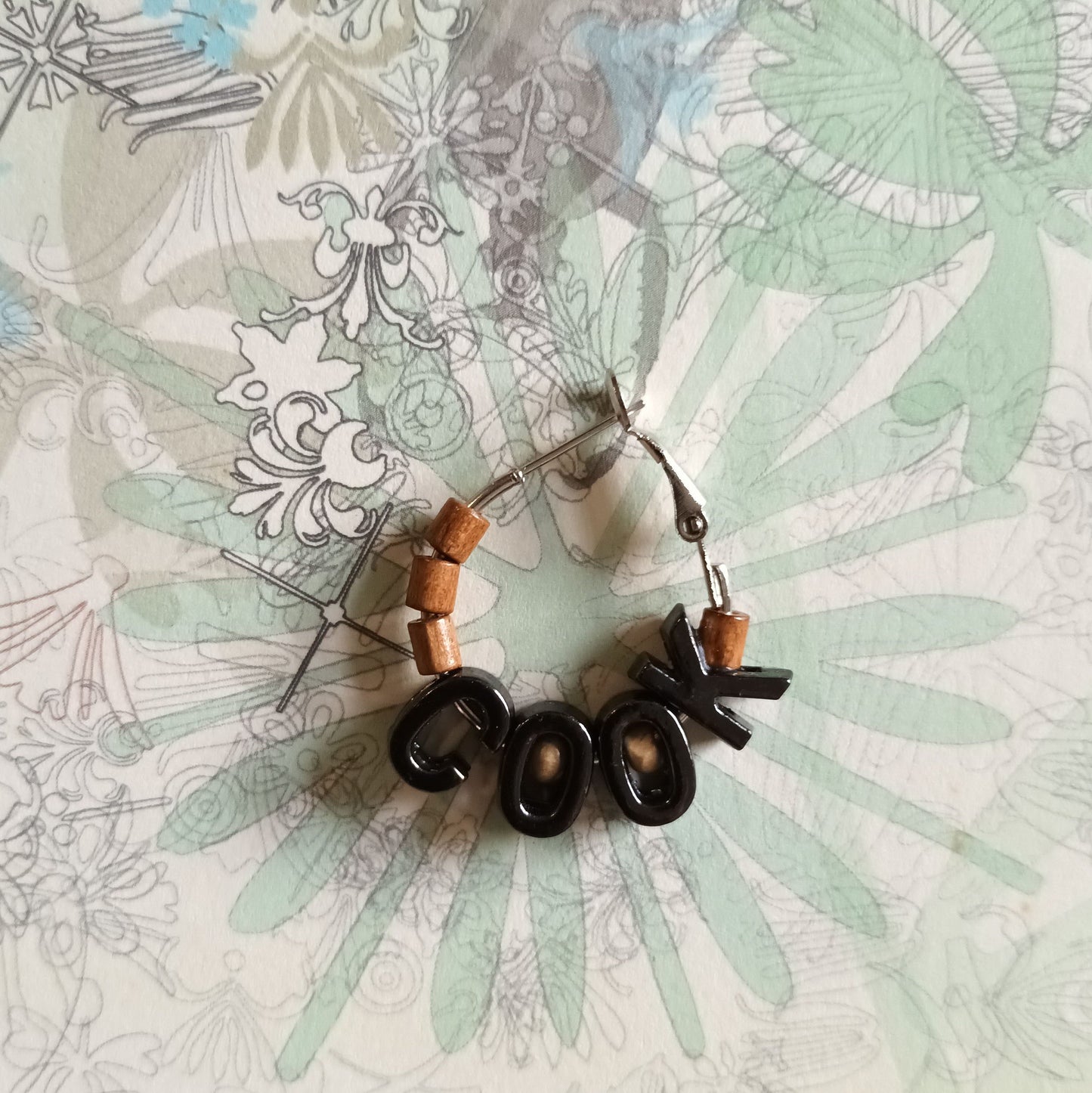 Playful Pick and Pair Chinese rice dumplings or COOK stainless steel ear pins