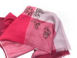 Super fine hand embroidery bubble eyes goldfish 300s pure cashmere big scarf