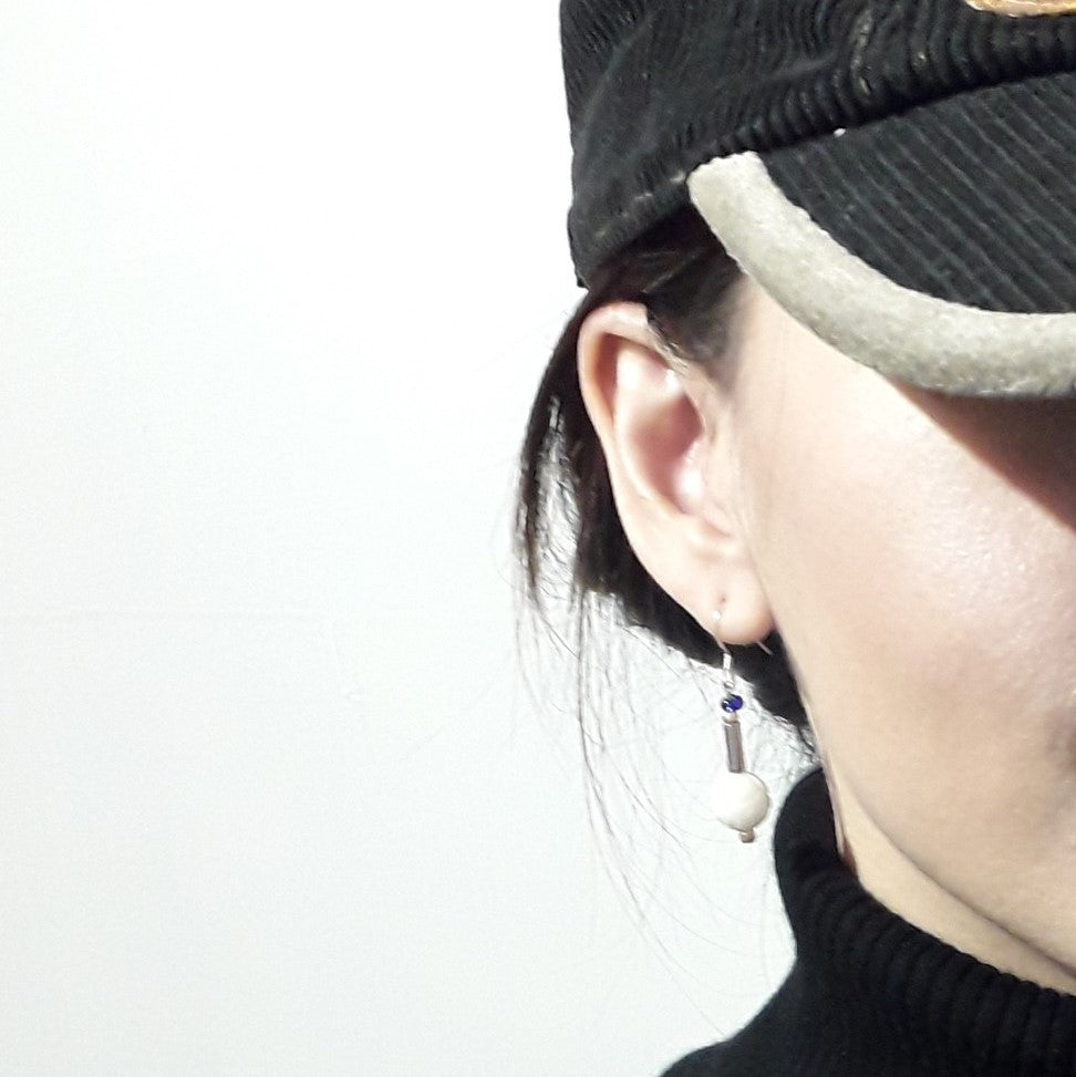 Bodhi Root crafted Auspicious cloud 925 silver earrings