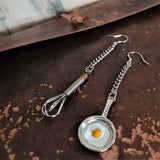 Playful Pick & Pair miniature kitchen gadgets 925silver earrings ear pins