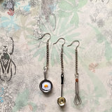 Playful Pick & Pair miniature kitchen gadgets 925silver earrings ear pins