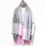 Hand embroidery tram on street pure cashmere heavy scarf